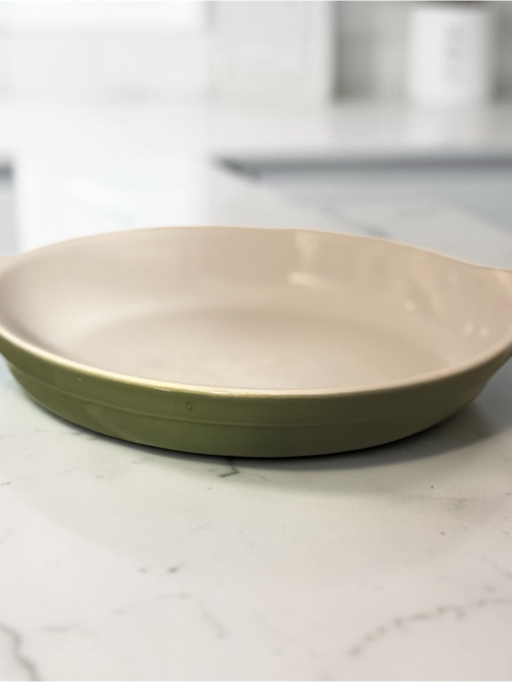 Emile Henry France Casserole Green Oval Stoneware Baking Dish 13” X 9.0” Holiday
